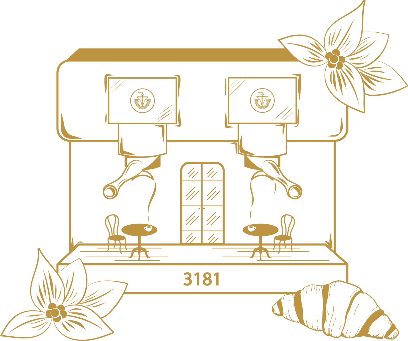 Gold illustration of the Anaïs coffee machine